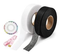 GZLANYA 2 Pack Wonder Web Hemming Tape, 64 Meters Per Roll, Invisible Iron On Mending Tape for Fabric with Tape Measure, Ironing Bonding Patching for Trousers Curtains Clothes