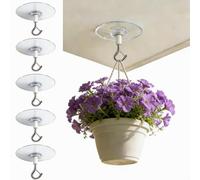 GZLANYA 5 PCS Self Adhesive Ceiling Hooks Heavy Duty Metal Command Hooks for Home Kitchen Garage Bathroom Damage-Free Hanging