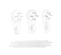 GZLANYA 65 Pcs Picture Hooks Set, 60Pcs 3 Sizes Non-Trace White Hooks and 5 Armrests for Photo Frames, Posters, Mirrors | Strong Hold for Plasterboard & Brick Walls