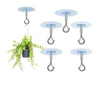 GZLANYA Adhesive Ceiling Hooks Self-Stick, 5PCS Strong No Drill Hooks for Hanging Plants, Lanterns, Wind Chimes, Decorations, Clothing Rail, Heavy Duty Stick-on Hooks, Indoor Outdoor, Tenant Friendly