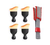 GZLANYA Complete Interior Car Cleaning Kit - Soft Duster Brush, 5Pcs Car Detailing Brushes, Air Vent Cleaning Brush, Compact Size, Versatile Car Interior Detailing Tools