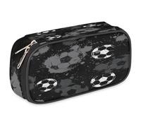 GzLeyigou Pencil Case Pen Holder Large Capacity Stationery Organizer Pen Bag for Boys Kids Teens Girls, Portable Sports Themed Pencil Pouch Storage Box for School College Office,Soccer Pattern