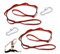 GZLFH 2 x Daisy Chain, Yoga Hammock Extension Strap, Adjustable Polyester Exercise Band Strap & 2 Stainless Steel Screw Carabiners for Climbing & Aerial Yoga