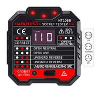 GZLMMY EU/UK Socket Tester GFCI Outlet Tester Automatic Electric Circuit Polarity Phase Voltage Detector Wall Plug Breaker Finder RCD Test (UK Plug)
