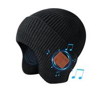 GZLMMY Winter Windproof Music Cap 5.0 Bluetooth-Compatible Stereo Headphones Music Hat Ear-Covering Headset Beanie Headwear Black