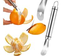 GZMAISULEE Stainless Steel Orange Peeler Easy and Quick Peeling Long Handle Orange Citrus Peeler Tool Triangle Shovel and Serrated Shovel Orange Peeler Creative Kitchen Gadgets