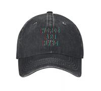 GZMQMOKD Baseball caps，Words are Hard (White) Baseball Cap Hat Man Luxury Mountaineering New in The Hat Boy Child Women's，Girlfriend Gifts