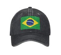 GZMQMOKD Men's Baseball Cap Brazil Flag Men Women Baseball Cap Distressed Denim Washed Caps Hat Vintage Outdoor Running Golf Unstructured Soft Sun Cap Gift