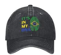 GZMQMOKD Men's Baseball Cap Brazil is in My DNA Baseball Cap Brazilian Flag Running Hippie Quality Trucker Hat Men Adult Casual Sunscreen Snapback Cap Gift