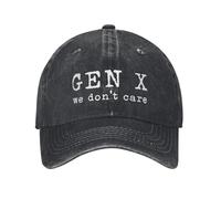 GZMQMOKD Men's Baseball Cap Gen X We Don't Care Washed Baseball Cap Design Print Sun Trucker Hat Summer Unisex-Teens Tennis Skate Baseball Caps Gift