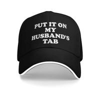 GZMQMOKD Men's Baseball Cap Put It On My Husbands Tab Im Not Spoiled My Husband Sun Baseball Cap Loves Me Spring Fashion Trucker Hat for Unisex Snapback Cap Gift