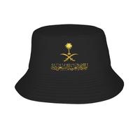 GZMQMOKD Men's Baseball Cap Saudi Arabia Emblem شعاGoldBlack Bucket Hat Outdoor Fisherman Caps for Women Casual Fishing Visor Hats Soft Fold Pattern Cap Gift