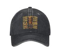GZMQMOKD Men's Baseball Cap Tung Tung Tung Sahur Italian Brainrot Meme Baseball Caps Retro Distressed Cotton Snapback Hat Unisex Golf Gift Hats Cap Gift