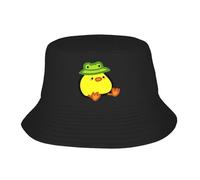 GZMQMOKD Men's Baseball Cap Yellow Duck in Frog hat Bucket Hat Streetwear Fisherman Caps Portable Hiking Sunscreen Hats for Unisex Casual Cap Gift