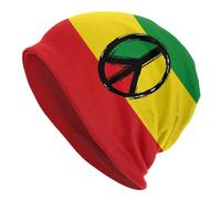 GZMQMOKD Winter Warm brimless Urinal Cap,Custom Jamaican Peace Logo Bonnet Hats Cool Knitting Hat for Men Women Warm Winter Skullies Beanies Caps Black