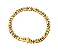 GZMZC Dog Chain Collar 14mm Snap Miami Chian Stainless Steel 18K Gold Curb Chain, Dog Necklace Pet Dog Walking Collar (14 in)