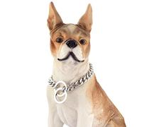 GZMZC Dog Chain Collar High Polished Stainless Steel Cuban Link Strong Heavy Duty Chew Proof Walking Chain Leash Collar for Small Dogs(12mm, 10")