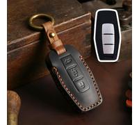 GZNBB 2/3/4 Bottons Leather Car Key Case Fob Shell Keychian, for 2022 2023 Mitsubishi Outlander