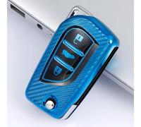 GZNBB 3 Buttons Carbon Fiber TPU Car Key Cover Case, for Toyota Auris Corolla Avensis Verso Yaris Aygo Scion TC IM 2015 2016 Camry RAV4