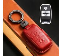 GZNBB 3 Buttons Key Cover Fob Leather Case Car Keyring Holder Shell, for Kia Optima Sorento Niro Soul
