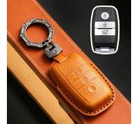 GZNBB 3 Buttons Key Cover Fob Leather Case Car Keyring Holder Shell, for Kia Optima Sorento Niro Soul