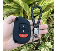 GZNBB 3button silicone car Key Case Cover, for Jeep Wrangler JL JLU 2018 2019 Key Sleeve Protector Case