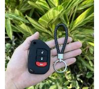 GZNBB 3button silicone car Key Case Cover, for Jeep Wrangler JL JLU 2018 2019 Key Sleeve Protector Case