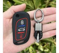 GZNBB for Citroen C2 C3 C4 C5 DS4 for Peugeot 107 207 307 407 308 607, 3 Button Flip Silicone Car Key Cover Protect Case Skin Keychain Set