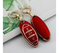 GZNBB for FAW Besturn T33 T77 T99, TPU Gold Edge Car Key Case Bag Fob Shell Cover Holder Keychain Protector Accessories