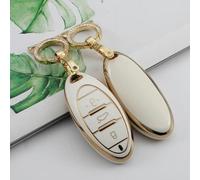 GZNBB for FAW Besturn T33 T77 T99, TPU Gold Edge Car Key Case Bag Fob Shell Cover Holder Keychain Protector Accessories