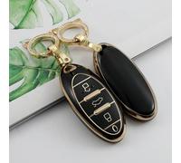 GZNBB for FAW Besturn T33 T77 T99, TPU Gold Edge Car Key Case Bag Fob Shell Cover Holder Keychain Protector Accessories