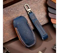 GZNBB for Ford Fusion Mondeo Mustang F-150 Explorer Edge Kuka 2015 2016 2017 2018, Leather Car Key Cover Keychain Shell Case Protector