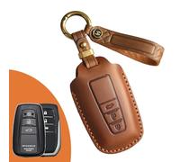 GZNBB Leather 2/3/4 Buttons, for Toyota Camry CHR Corolla RAV4 Avalon Land Cruiser Prado Prius 2017-2022 Car Key Cover Fob Keychain