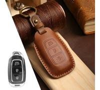 GZNBB Leather Car Key Case Cover Fob Keychain, for Hyundai Fiesta Lafesta Azera I30 Ix35 Encino Solaris Azera