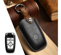 GZNBB Leather Car Key Case Cover Holder Fob Pouch, for Ford Fusion Fiesta Mondeo Ecosport Kuga Escort Everest F150