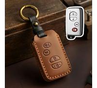 GZNBB Leather Car Key Cover Keychain Holder Case Protector, for Toyota Land Cruiser Prado 150 Camry Prius Crown 3/4 Button