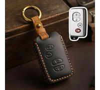 GZNBB Leather Car Key Cover Keychain Holder Case Protector, for Toyota Land Cruiser Prado 150 Camry Prius Crown 3/4 Button