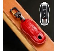 GZNBB Leather Car Key Fob Case Cover Keyring Holder, for Porsche 718 958 Panamera 911 Macan