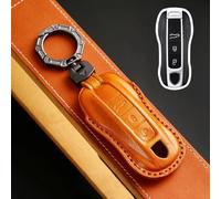 GZNBB Leather Car Key Fob Case Cover Keyring Holder, for Porsche 718 958 Panamera 911 Macan