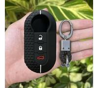 GZNBB Silicone Car Key Case Holder Shell Soft Cover Protector, for Fiat 500 3 Buttons Flip Folding Key Chain Auto Accessories