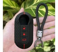 GZNBB Silicone Car Key Case Holder Shell Soft Cover Protector, for Fiat 500 3 Buttons Flip Folding Key Chain Auto Accessories