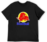GZNDBFMEP Bad Bull T-Shirt Unisex - Funny Logo Parody Red Energy Short-Sleeved Shirt Men's