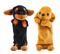 GZQCVVFQ 2PCS Cute 3D Plush Animal Pencil Case - Cartoon Dog Plush for Children's Stationery Bags
