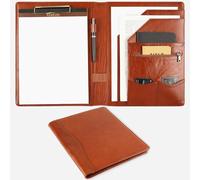 GZRHKJ Genuine Leather Left-Handed Portfolio Folder, Business Slim Portfolio Folio Organizer, Resume Folder, A4 Document Folder, Legal Pad Padfolio for Men & Women