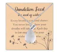 Gzrlyf Dandelionn Wish Seed Necklace Inspirational Gift Encouraging Gift Dandelionn Jewelry Necklace, One Size, Stainless Steel, No Gemstone