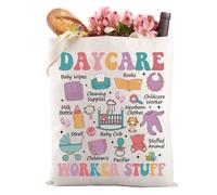 Gzrlyf Daycare Teacher Tote Bag Daycare Worker Gift Childcare Teacher Gift Child Care Provider Preschool Teacher Babysitter Tote Bag (DAYCARE WORKER STUFF)