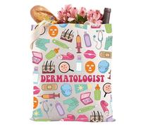 Gzrlyf Dermatology Tote Bag Dermatology Gifts For Doctor Dermatologist Thank You Gift Derm Themed Gift Reusable Grocery Shopping Bag (DERMATOLOGIST tote bag)