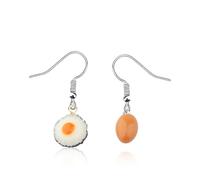 Gzrlyf Fried Egg Earring Chicken Breakfast Food Gift Fried Eggs Lover Gifts Farmer Cooking Chef Baking Gift Lunch Lady Jewelry, SAME, MENTAL, na unknow