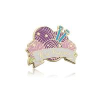 Gzrlyf Knitting Enamel Pin Crochet Brooch Knitting Lover Gift for knitter Yarn Ball Brooch Crochet gift knit happen, moderate, Stainless Steel, no gemstone