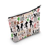 Gzrlyf Line Dance Makeup Bag Line Dancing Lover Gift Line Dancer Cosmetic Bag Country Dance Teacher Zipper Pouch, LINE DANCE TIME